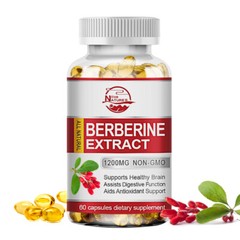 Berberine HCL 60/120 Capsules 1200mg Cardiovascular Health & Blood Sugar Support