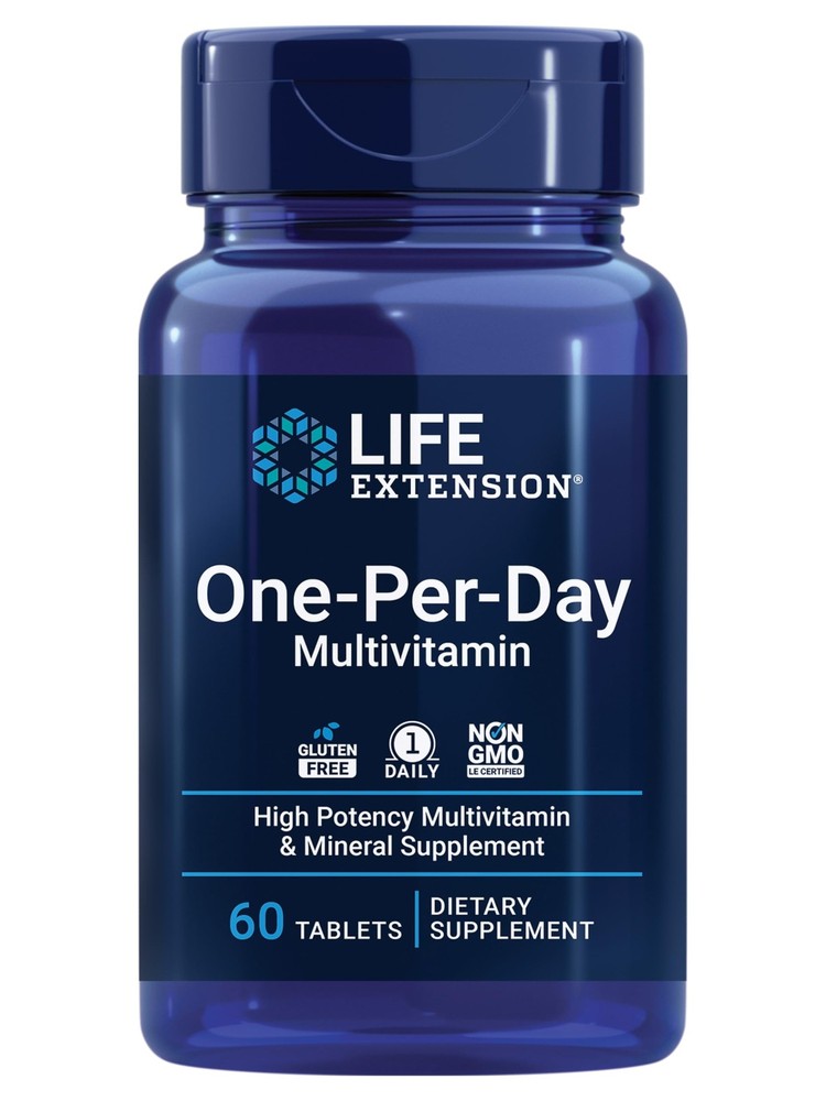 Life Extension One-Per-Day 60 Count (Pack of 1), Yellow, Speckled