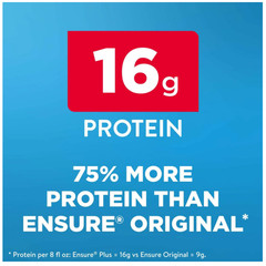 Ensure Plus Meal Replacement Shake Vanilla 16g Protein 8oz 16 Pack
