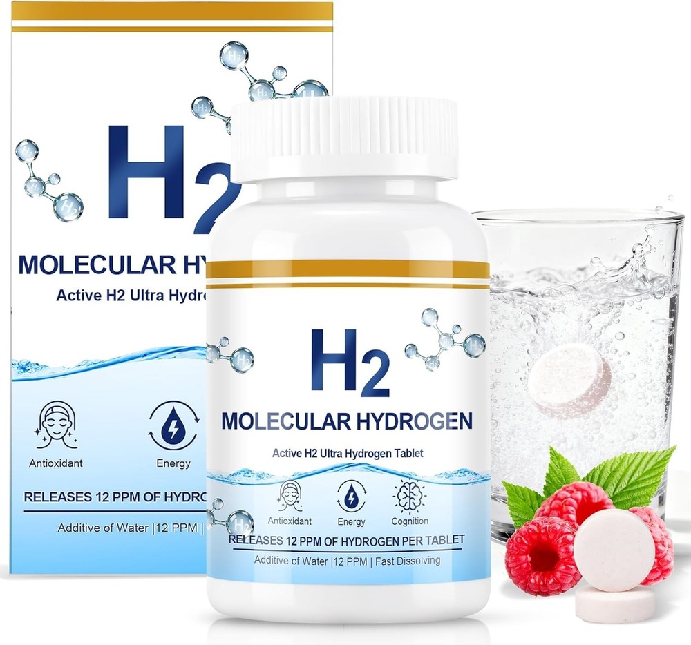Molecular Hydrogen Tablets (12 PPM) – 120 Count High Potency H2 Supplement with