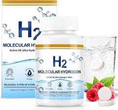 Molecular Hydrogen Tablets (12 PPM) – 120 Count High Potency H2 Supplement with