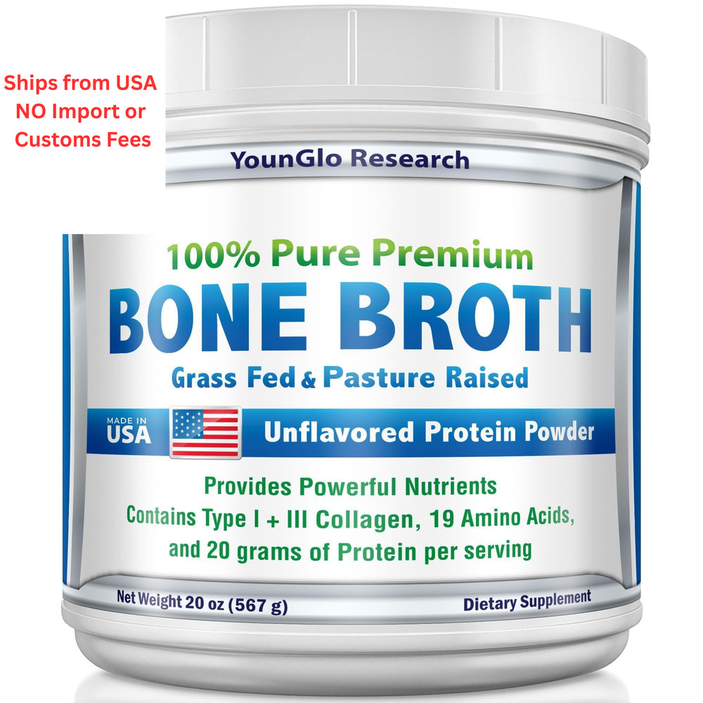 YounGlo Research – Bone Broth Beef Protein Powder – 1.25 Pound (Pack of 1)