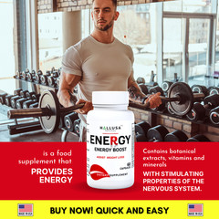 Energy – Memory and Focus Supplements – Energy Boost – Folic Acid – 60 Caps