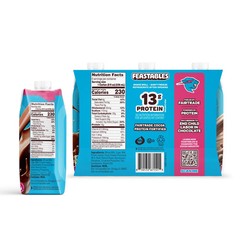 Feastables Protein Fortified Chocolate Milk, Shelf-Stable, 8 fl oz, 6 Pack