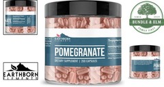 Herbal Pomegranate Capsules, 200 Count with No Preservatives for Daily Health