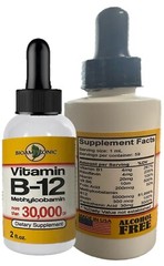 Vitamin B12 Sublingual Liquid Drops 30,000 Natural Energy Booster (2 oz)