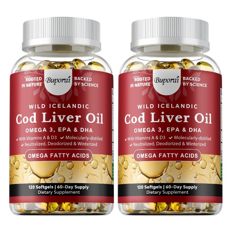 COD Liver Oil 240pcs,Strengthen The Brain, Bones,Improve Memory and Intelligence