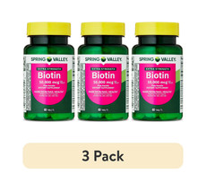 Spring Valley Extra Strength Biotin plus Keratin Tablets, 10000 Mcg, 60 Count,