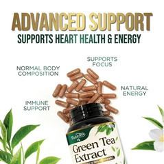 Green Tea Extract, Natural Fat Burn & Weight Loss Supplement 1000mg EGCG Capsule
