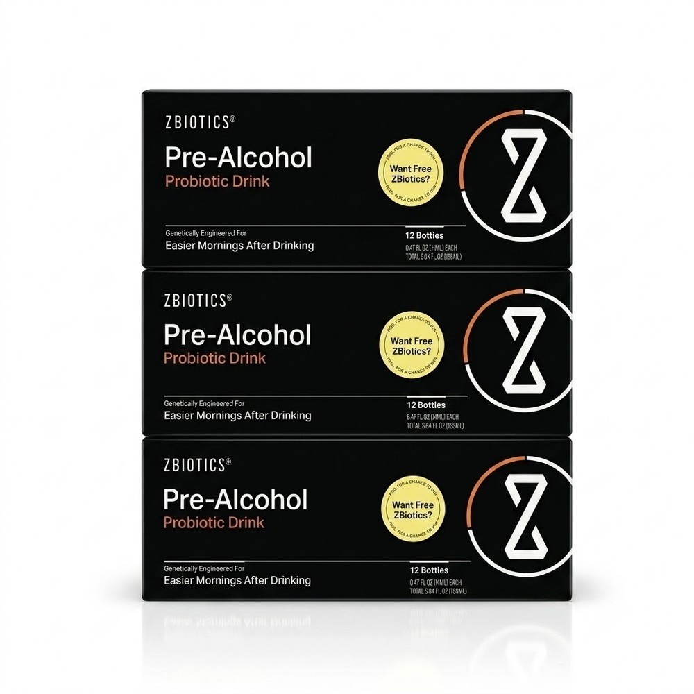 3x ZBiotics Pre-Alcohol Probiotic Drink, Feel Better After Drinking 36 PACK