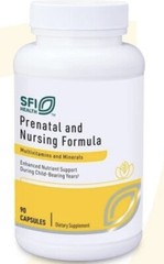 Klaire Labs Prenatal & Nursing Formula with Chelated Iron & Bioactive Folate 90c