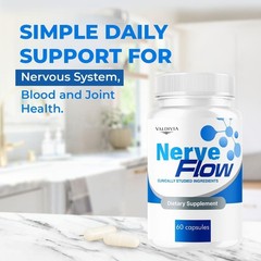 NerveFlow Nerve Support Supplement Capsules Neuropathy Natural 1 Pack 60Ct