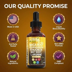 Clean Nutra Organic Maca Root Liquid Drops with Ashwagandha,Fenugreek, Beet Root