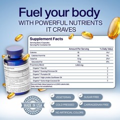 YES Plant Based Omega 3 6 Supplement – Burpless Fish Oil Alternative – DHA,