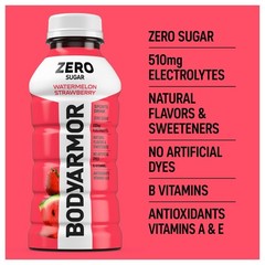 ZERO Sugar Watermelon Strawberry Electrolyte Drink, Natural Flavors, 12 Fl Oz Bo