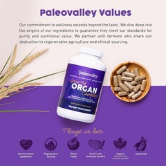 Paleo-Friendly Grass-Fed Beef Organ Complex – Nutritional Capsules, Unflavored