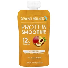 Protein Smoothie, Peach Mango, 4 Packs, 4.2 oz (120 g) Each