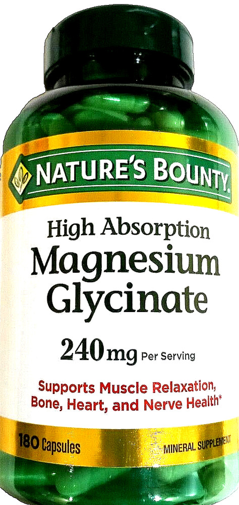 Nature’s Bounty Magnesium Glycinate 240 mg Muscle Relaxation 180 ct EXP 9/2026