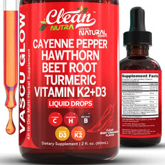 3Pack Cayenne Pepper Hawthorn Beet Root Turmeric Vitamin K2+D3 Liquid Drops