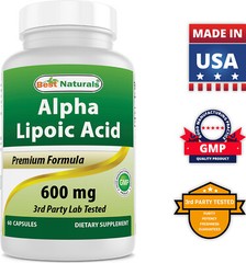 2 Pack Best Naturals alpha lipoic acid 600 mg 60 capsules- ALA Antioxidants