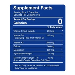 Collagen Bone Support 120 Softgels Hydrolyzate Skin Hair Nail Joint Support