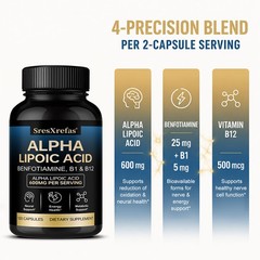 600mg Amino acid Complex 30~120 Caps with B1 & B12 for Brain,Metabolic Wellness