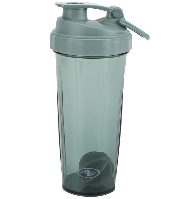 24 fl oz Plastic Shaker Bottle Gray Flip Lock BPA-Free Shatterproof Dishwasher