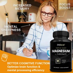 Magnesium L-Threonate 1000mg – Brain & Nervous System, Memory & Focus Support