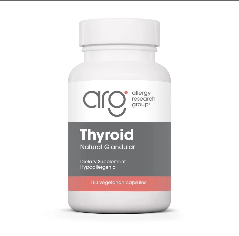 Thyroid Natural Glandular 100 vcaps Allergy Research Group EXP 10/2028