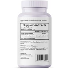 500 Capsules BANABA Leaf Extract 5000mg Corosolic Acid 3.8mg Lagerstroemia