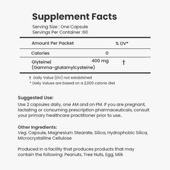 CONTINUAL G Glyteine 400 mg Capsules | Cellular‑Enhancing Glutathione Supple…