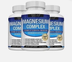 3Pack Toplux Magnesium Nutrition Complex 1000mg Supports 8 Elemental Magnesium