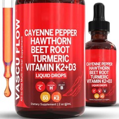 Cayenne Drops Hawthorn Beet Root Turmeric Vitamin K2+D3 Liquid Pepper 60ML