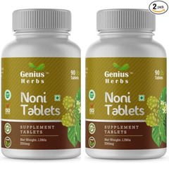 Genius Herbs Noni Fruit 180 Tablets 700mg Morinda citrifolia Rich in Antioxidant