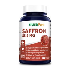 NusaPure Saffron Extract 88.5mg 200 Veggie Caps (Non-GMO & Gluten Free)