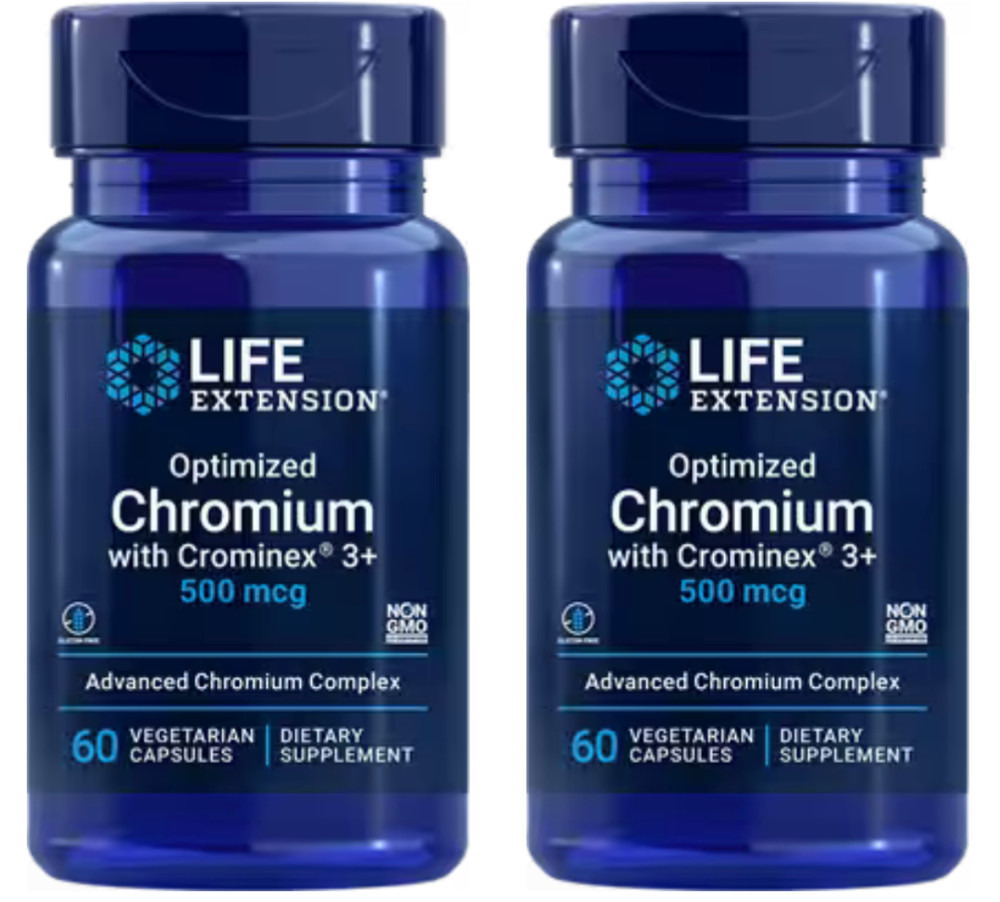 Life Extension Optimized Chromium 500 mcg 60 Veg Caps ( 2 PACK )