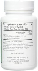 Advanced Research/Nutrient Carriers Lithium Orotate 120 mg 200 Tabs
