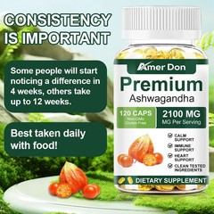 Ashwagandha Supplements Extra Strength Ashwagandha Capsules with 2100mg, 120 ct