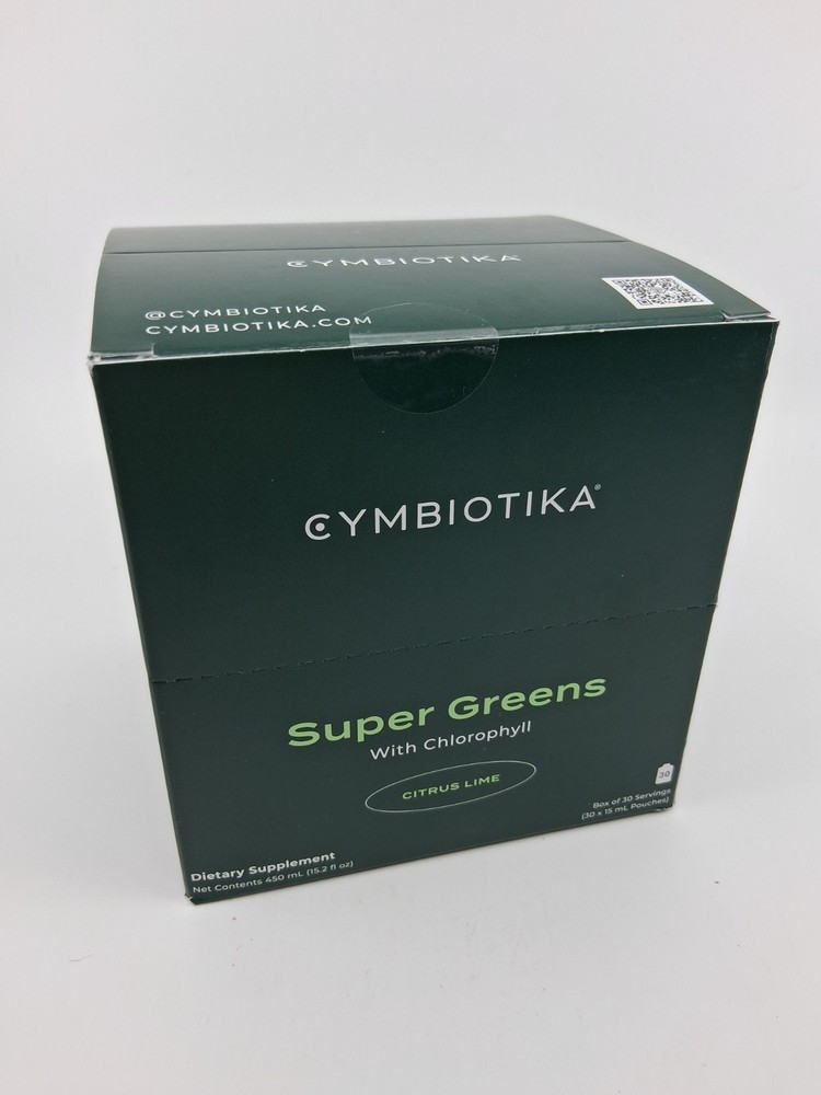 Cymbiotika Super Greens with Chlorophyll – Citrus Lime, 30 units NEW EXP 11/2025