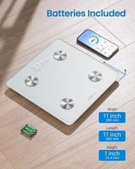Digital Bathroom Scale with BMI, Body Fat & Muscle Mass – Bluetooth Smart Scale