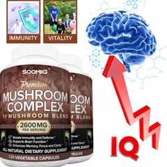 Organic Mushroom Complex Supplement with Lions Mane 30/60/120Capsules