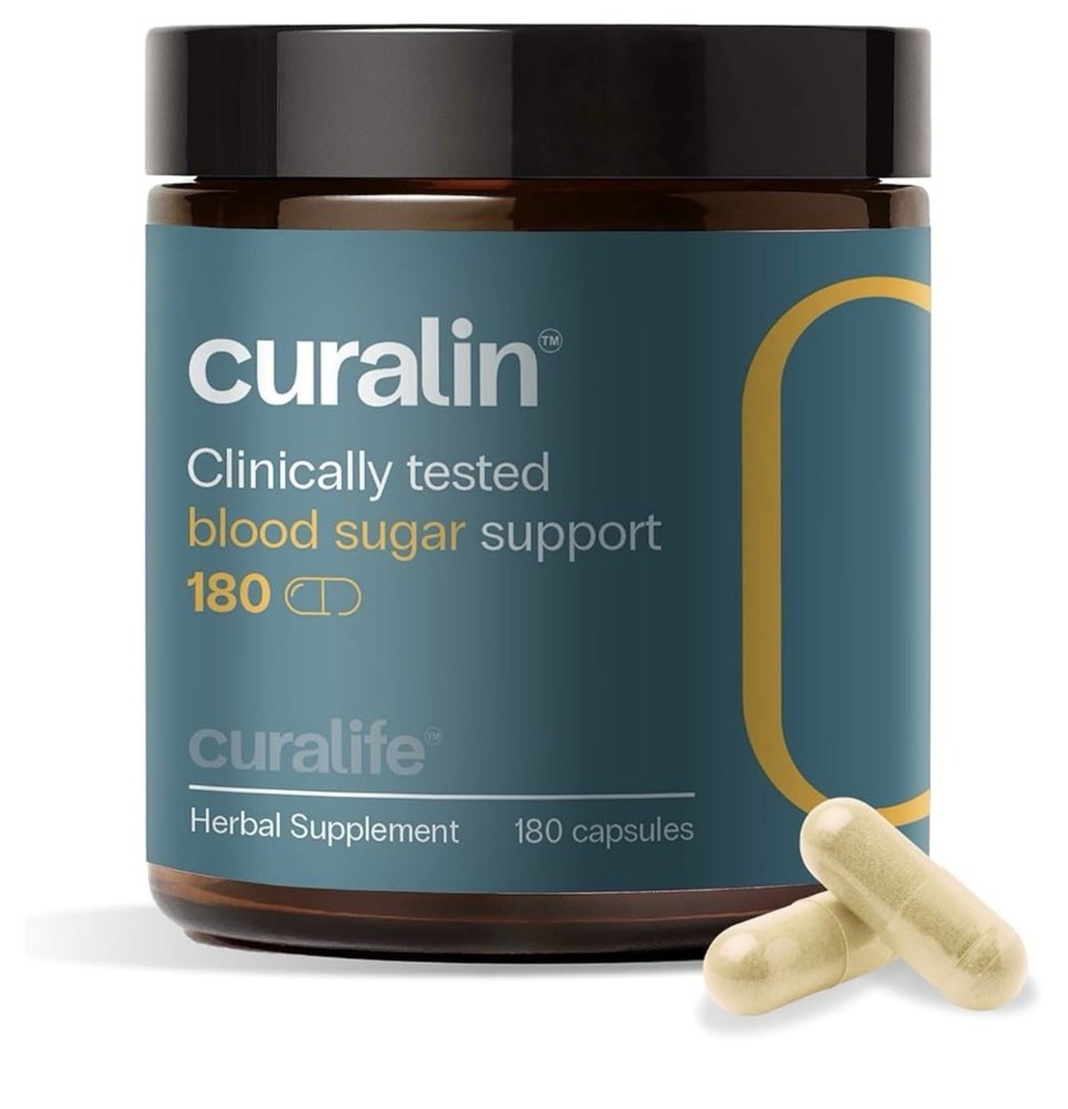 Curalin Blood Sugar Complex Supplement, 9 Natural Herbs, Cinnamon, Turmeric