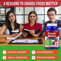 Focus Matter Brain Booster Supplement & Focus Vitamins for Seniors Adults Energy