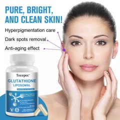 L Glutathione Liposomal Supplement 1000mg Skin Whitening Detox Anti Aging 120 CT