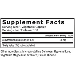 Force Factor DHEA 25mg, DHEA Supplement, 100 Vegetable Capsules