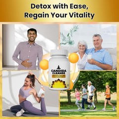 Candida Cleanser 60 Capsules – – Herbs Natural Gut Health – Detox & Vitality+