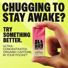 ALLDAY – Caffeine Spray, Promotes Focus and Energy – Pocket-Size Energy Shot/…