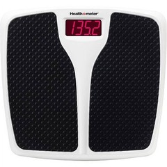 Health o meter Split Mat Digital Scale, 400 lbs, LED Display, Black and White