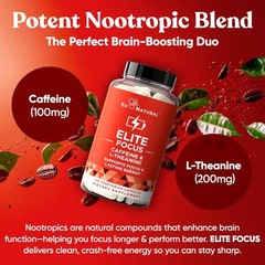 Elite Caffeine Pills with L-Theanine – Jitter-Free Focused Energy Supplements –