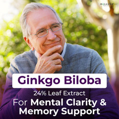 GINKGO BILOBA 120 mg – Brain Function – Memory Support Supplement – 60 Cap